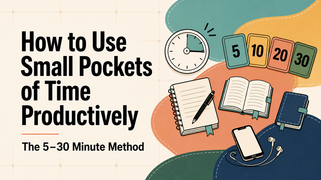 how to use small pockets of time productively - the 5-30 minute method.